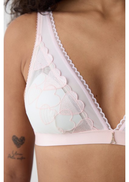 Removable Padded Triangle Pembe Sütyen - Loves Paris Koleksiyonu