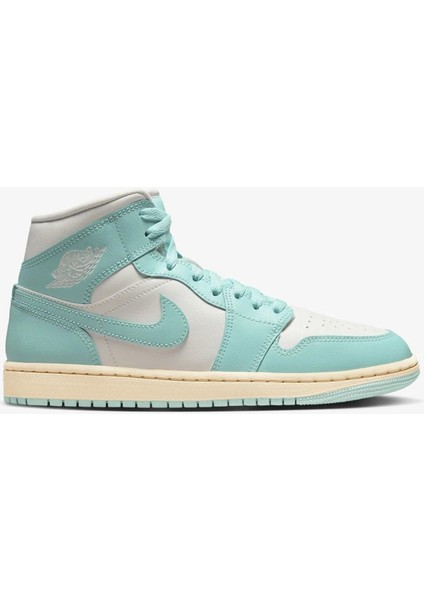Air Jordan 1 Mid Unisex Leather Sneaker Hakiki Deri Bilekli Günlük Spor Ayakkabı Yeşil