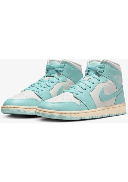 Air Jordan 1 Mid Unisex Leather Sneaker Hakiki Deri Bilekli Günlük Spor Ayakkabı Yeşil modelleri