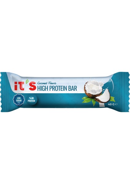 Yüksek Protein Bar - Hindistan Cevizi Aromalı - 40G x 12 Adet