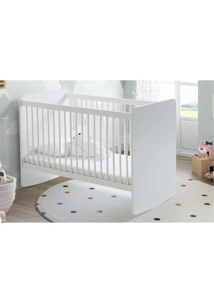 Babywhen Pratik Kademeli Sallanır Beşik 60X120 Beyaz