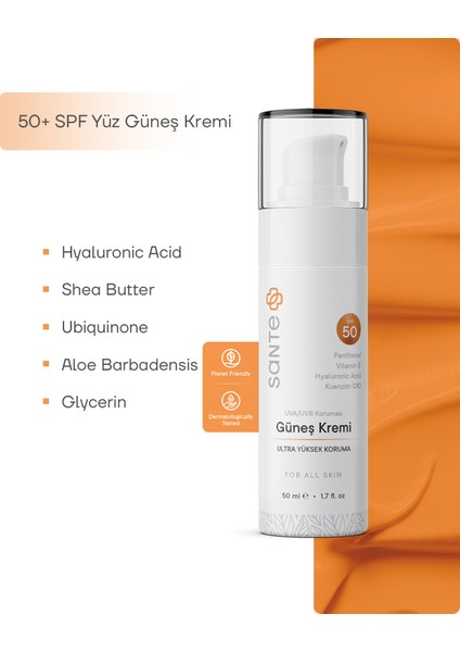 Su Bazlı Leke Karşıtı SPF 50+ Yüz Güneş Kremi 50 ML