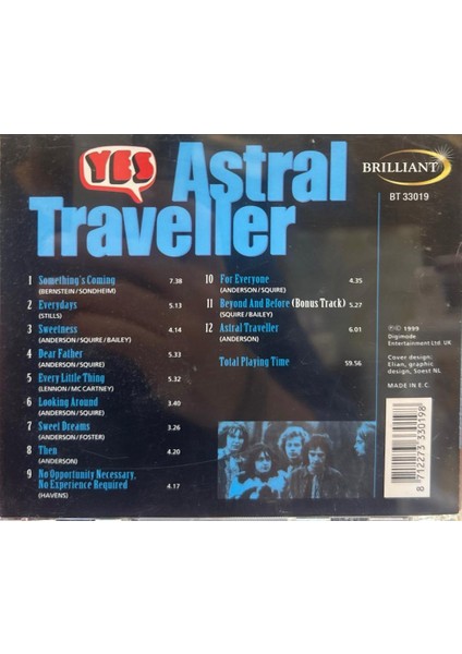 Yes ‎– Astral Traveller 1999 Baskı (CD)