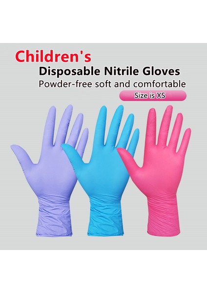 Çocuk Mavi 100 Adet Tarzı S Beden Çocukların Tek Kullanımlık Nitril Eldiven Gıda Kauçuk Eldiven Çocukların Boyama ve Oyun Bulaşık Yıkama Temizlik Eldivenleri (Yurt Dışından) fırsatları