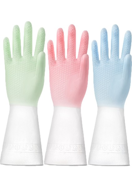 Pembe Tarzı L Boyutu Bulaşık Eldiveni Ev Işleri Temizlik Eldiveni Iki Renkli Çamaşır Mutfak Plastik Araçlar Su Geçirmez Bayan Görevleri Kaymaz Dayanıklı (Yurt Dışından) modelleri