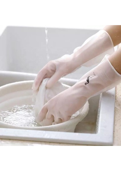 No.1 Stili S Beden Dayanıklı Bulaşık Yıkama Eldiveni Mutfak Temizlik Eldiveni Kauçuk Eldiven Banyo Temizleme Nitril Eldiven Çamaşır Aracı (Yurt Dışından) modelleri