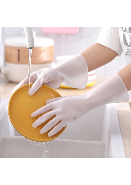 Sözsüz Stil M Boyutu Ev Işi Bulaşık Eldiveni Plastik Kaymaz Ev Temizliği Çamaşır Yıkama Su Geçirmez Mutfak Bulaşık Lastik Lateks (Yurt Dışından) modelleri