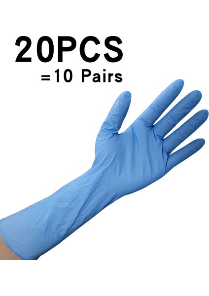 Mavi Stil M Boyutu 14 Inç Mutfak Temizlik Araçları Asit Ev Sünger Eldivenler 10'lu Paket (Yurt Dışından)