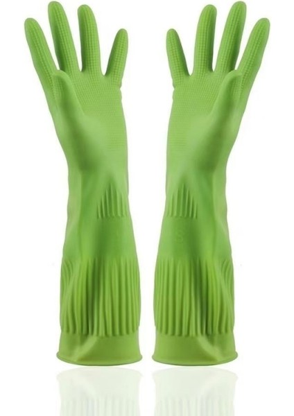 Yeşil M Tarzı 1 Çift Su Geçirmez Bulaşık Eldiveni Dayanıklı Uzun Süreli Kullanıma Uygun Ev Işleri Temizlik Çamaşır Latex Kauçuk Deri Eldivenler (Yurt Dışından) fiyatları