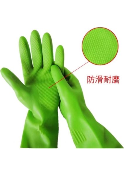 Yeşil M Tarzı 1 Çift Su Geçirmez Bulaşık Eldiveni Dayanıklı Uzun Süreli Kullanıma Uygun Ev Işleri Temizlik Çamaşır Latex Kauçuk Deri Eldivenler (Yurt Dışından) modelleri