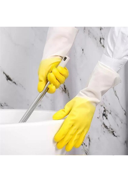 Kiraz Tozu-M Stili Su Geçirmez Bulaşık Eldiveni Mutfak Dayanıklı Ev Işleri Temizlik Çamaşır Eldiveni Kaymaz Aşınmaya Dayanıklı Kauçuk Eldiven (Yurt Dışından) fiyatları