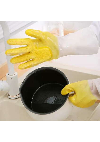 Kiraz Tozu-M Stili Su Geçirmez Bulaşık Eldiveni Mutfak Dayanıklı Ev Işleri Temizlik Çamaşır Eldiveni Kaymaz Aşınmaya Dayanıklı Kauçuk Eldiven (Yurt Dışından) modelleri