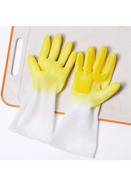 Kiraz Tozu-M Stili Su Geçirmez Bulaşık Eldiveni Mutfak Dayanıklı Ev Işleri Temizlik Çamaşır Eldiveni Kaymaz Aşınmaya Dayanıklı Kauçuk Eldiven (Yurt Dışından) fırsatları