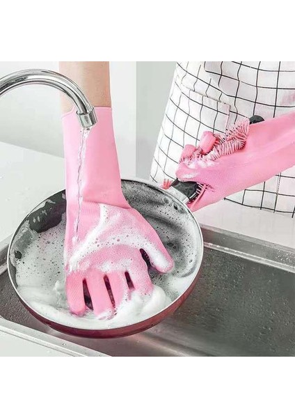 Mor 1 Çift Stili 33X12CM Mutfak Temizlik Eldiveni Silikon Bulaşık Yıkama Eldiveni (Yurt Dışından) fiyatları
