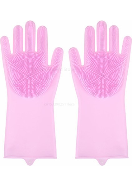 Mor 1 Çift Stili 33X12CM Mutfak Temizlik Eldiveni Silikon Bulaşık Yıkama Eldiveni (Yurt Dışından) indirimleri