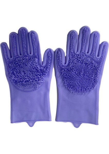 Erik Tarzı 1 Çift Bulaşık Yıkama Temizlik Eldiveni Silikon Kauçuk Bulaşık Yıkama Eldiveni Ev Temizleyici Mutfak Temiz Aracı Sünger (Yurt Dışından)