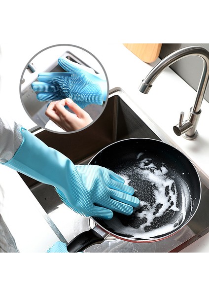 Erik Tarzı 1 Çift Bulaşık Yıkama Temizlik Eldiveni Silikon Kauçuk Bulaşık Yıkama Eldiveni Ev Temizleyici Mutfak Temiz Aracı Sünger (Yurt Dışından) fiyatları