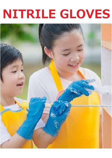 100 Adet Tarzı Xs Boyutu Çocuklar Için Tek Kullanımlık Eldiven Nitril Lateks Eldiven Kalın Okul Eldiveni Ev Temizliği Kauçuk Mavi (Yurt Dışından) fırsatları