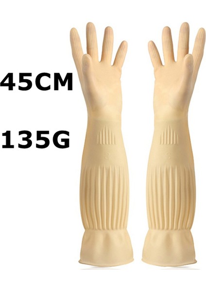 45CM Sarı Tarzı 1 Çift Uzun Süreli Bulaşık Yıkama Temizlik Eldiveni Lateks Kauçuk Su Geçirmez Ev Temizlik Eldiveni Mutfak Temizlik Aracı (Yurt Dışından)