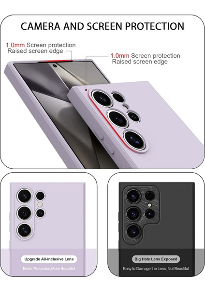 Galaxy S24 Ultra Kılıf Yüksek Kalite 3D Kamera Korumalı Içi Kadife Lansman Liquid Silikon Kapak