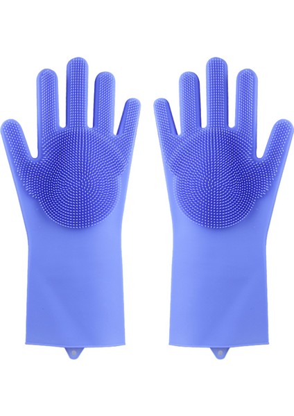 Mavi Stil Su Geçirmez Mutfak Temizlik Dayanıklı Isı Yalıtımı Kolay Köpüklenen Kaymaz Mutfak Bulaşık Yıkama Silikon Eldivenleri (Yurt Dışından) indirimleri