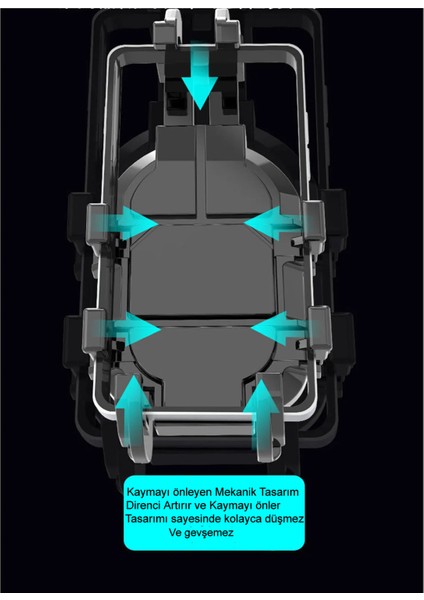 Gidon ve Ayna Bağlantılı Darbeye Dayanıklı Titreşim Önleyici Motosiklet Cep Telefonu Tutucu