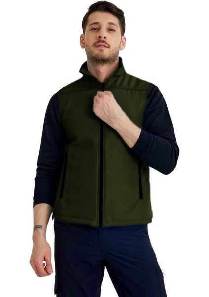 , Softshell Yelek, Haki 118E2225 Rüzgar Geçirmez