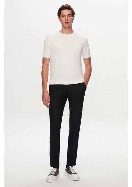 Slim Fit Ekru Düz Örgü Rayon Triko T-Shirt indirimleri