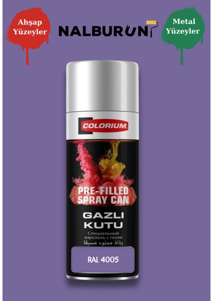 213 Ral Renkleri 400 ml Özel Renklendirilmiş Selülozik Mat Sprey Boya