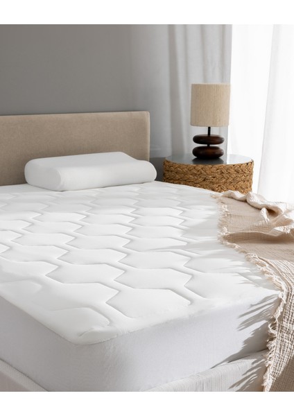 Antony Cool King Size Plus Fitted Yatak Alezi - Beyaz