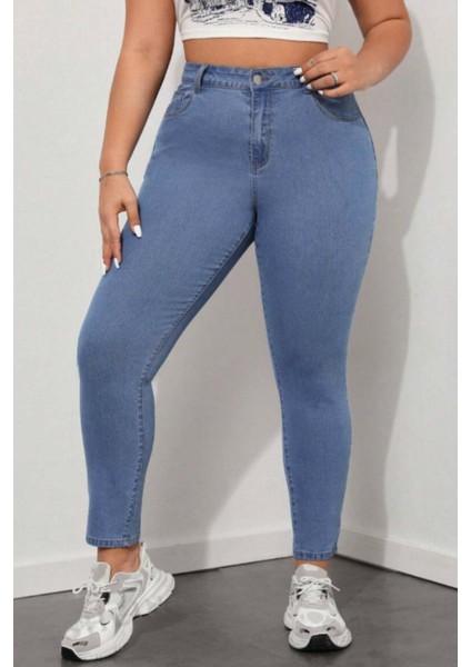 Kadın Yüksek Bel Skinny Fit Jeans Büyük Beden Kot PantolonC597 fiyatları