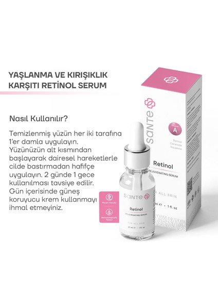 Yenileyici, Onarıcı ve Yaşlanma Karşıtı Retinol Serum 30 ml (%1 Retinol Ceramide Squalene)