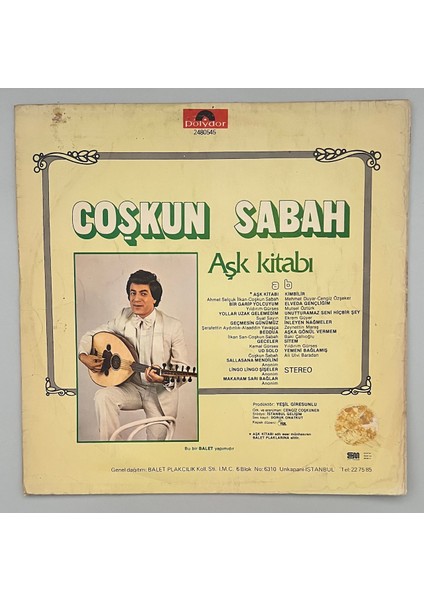 Coşkun Sabah - Aşk Kitabı LP Plak