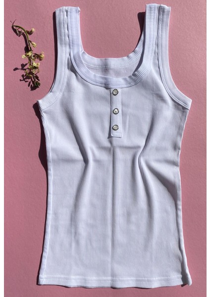 Lillesol Fitilli 2’li Düğme Detaylı Kalın Askı Siyah ve Beyaz Renk Kadın Atlet 64A63Y fırsatları