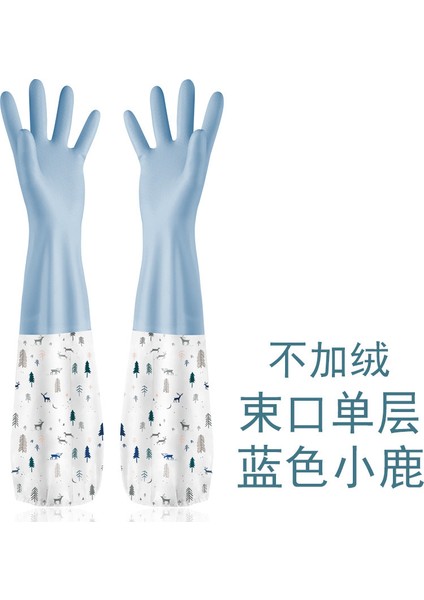 Mavi Stil M Boyutu Bulaşık Eldiveni Sıcak Peluş Kauçuk Su Geçirmez Mutfak Bulaşık Yıkama Ev Işleri Eldiven Kadınlar Su Geçirmez Temizlik Eldiveni (Yurt Dışından)