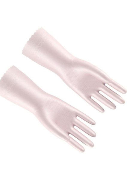 Morl Tarzı Lastik Peluş Kalın Pvc Su Geçirmez Eldiven Mutfak Bulaşık Çamaşır Temizlik Eldiveni (Yurt Dışından) fırsatları