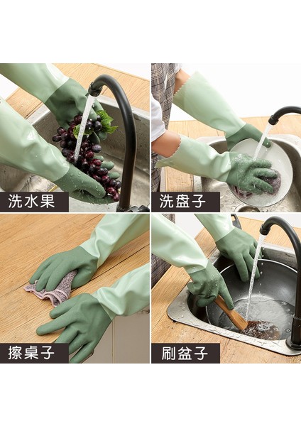 Kırmızı Stil 46CM Kadın Su Geçirmez Elastik Kauçuk Lateks Bulaşık Eldiveni Kaymaz Mutfak Dayanıklı Temizlik Ev Işleri Bulaşık Yıkama Araçları (Yurt Dışından) fırsatları