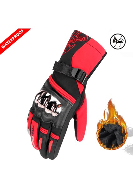 Mtv-10 Kırmızı Eldiven Stili Xl Boyutu Kış Motosiklet Eldiveni Su Geçirmez Gant Moto Sıcak Erkek Tam Parmaklı Moto Eldiven Dokunmatik Ekranlı Guantes Motorcu Eldiveni (Yurt Dışından)