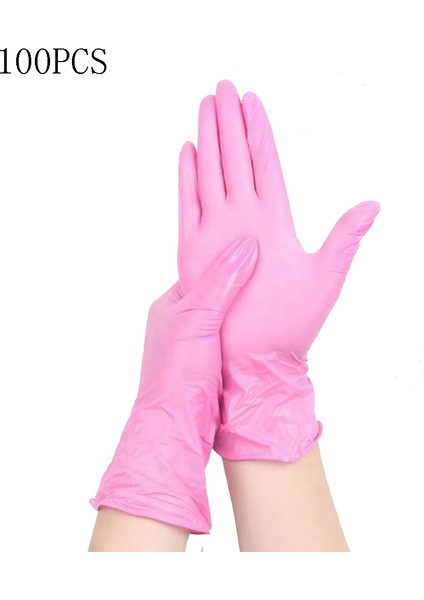 Pembe Tarzı L Boyutu Tek Kullanımlık Pembe Nitril Eldiven Kadın Lateks Su Geçirmez Kauçuk Çok (Yurt Dışından) fiyatları