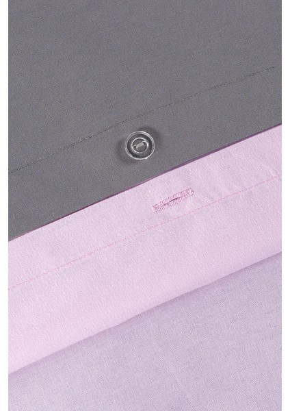 Organik Pamuk Akfil Çift Taraflı Nevresim Takımı Tek Kişilik 160 x 220 cm Antrasit Pudra fırsatları