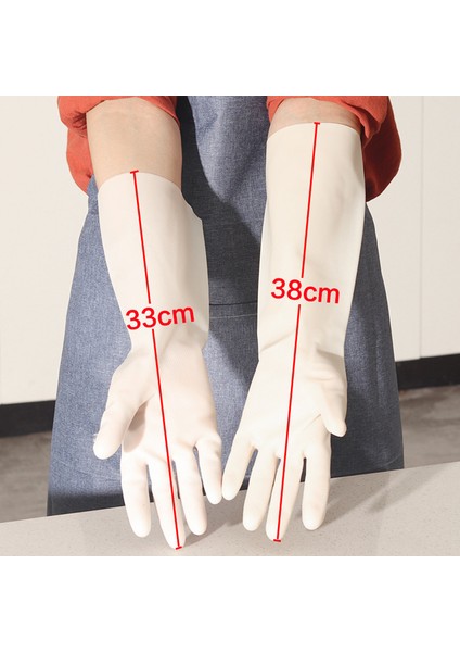 38CM-2 Çift Tarzı M Boyutu 2 Çift Set Nitril Eldiven Su Geçirmez Silikon Ev Işleri Mutfak Temizliği Bulaşık Yıkama Fırçalama RR2132 (Yurt Dışından)