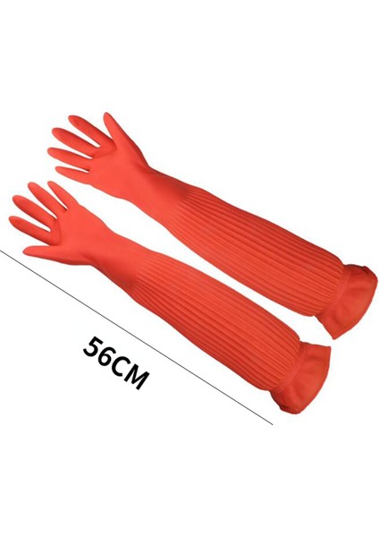 1 Çift 45CM-B Stili Kauçuk Eldivenler Akvaryum Balık Tankı Sanayi Kalın Koruyucu Eldivenler Su Geçirmez Rubber Eldivenler Bulaşık Eldivenleri (Yurt Dışından)