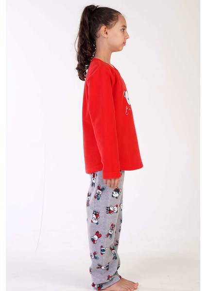 Kız Çocuk Uzun Kol Polar Kırmızı Pijama Takım C4T0N0O503 modelleri