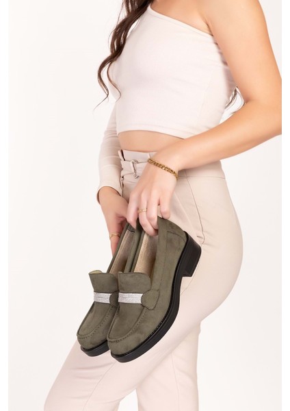 Günlük Hafif Oxford Loafer BEL.410 - Haki Süet - 40