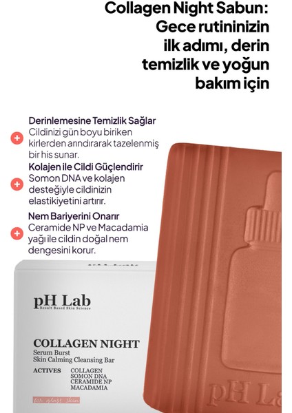 Collagen Night Kolajen ve Somon Dna'lı Gece Yüz Bakım Barı, Kolajen Sabunu, Porselen Cam Cilt