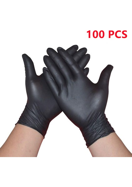 Siyah 100PCS Tarzı S Beden Tek Kullanımlık Nitril Eldiven Xs Alerjiye Uygun Koruyucu Güvenlik Eldiveni Çalışma Mutfak Bulaşık Makine Siyah Eldiven (Yurt Dışından)