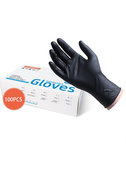 Siyah (Kalınlaştırmak) Tarzı S Beden Toz Olmayan Mutfak Ev Işleri Eldiven Yüksek Esneklik Kalınlaştırılmış Tek Kullanımlık Saf Nitril Eldiven Çifti (Yurt Dışından)