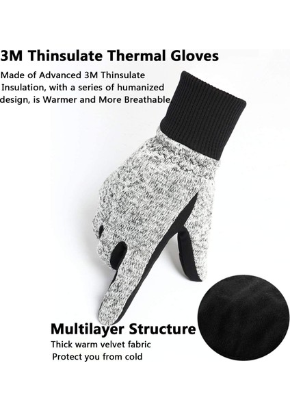 Açık Gri Tarzı Xl Boyutu Kış Eldiveni -10℃ 3m Thinsulate Termal Eldiven Soğuk Hava Sıcak Eldiven Koşu Eldiveni Dokunmatik Bisiklet Eldiveni Erkek Kadın Için (Yurt Dışından) fırsatları
