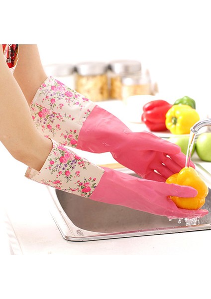 Gök Mavisi Tarzı L Boyutu Ev Eldiveni, Uzatılmış ve Kalınlaştırılmış Lateks Temizlik Eldiveni (Yurt Dışından) modelleri