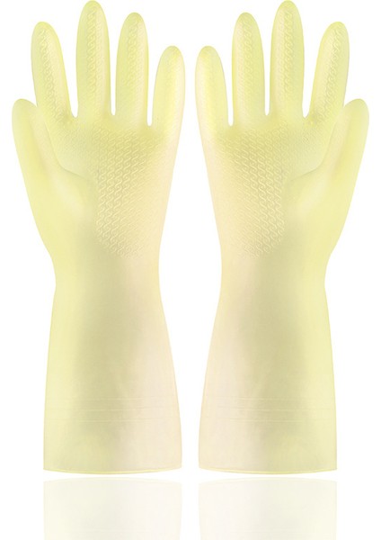 Sarı Bir Tarz L Boyutu Kadın Su Geçirmez Lateks Bulaşık Eldiveni Mutfak Kalın Yıkama Eldiveni Temizlik Aracı (Yurt Dışından)